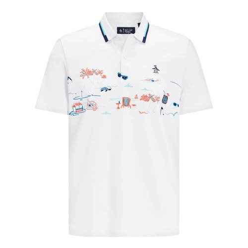 Original Penguin Mens Eco Short Sleeve Resort Chest Golf Shirt